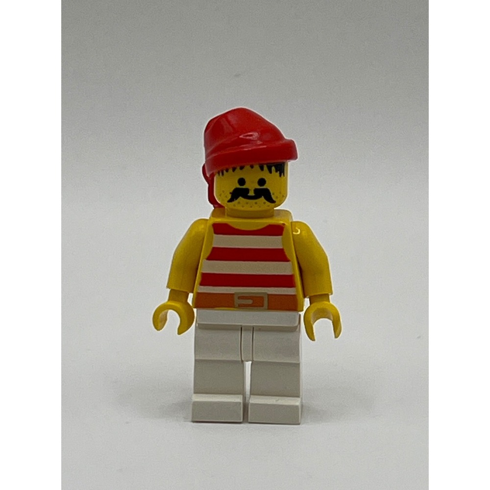 LEGO Pirates Minifigure Pi045 Red Bandana Striped Shirt White Legs Mustache